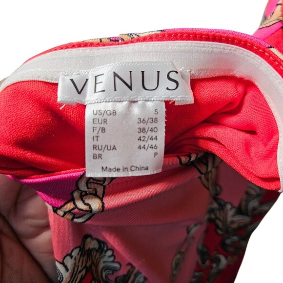 Red & Pink Halter Maxi Dress With Ornate Chain & Floral Print - Picture 7 of 7